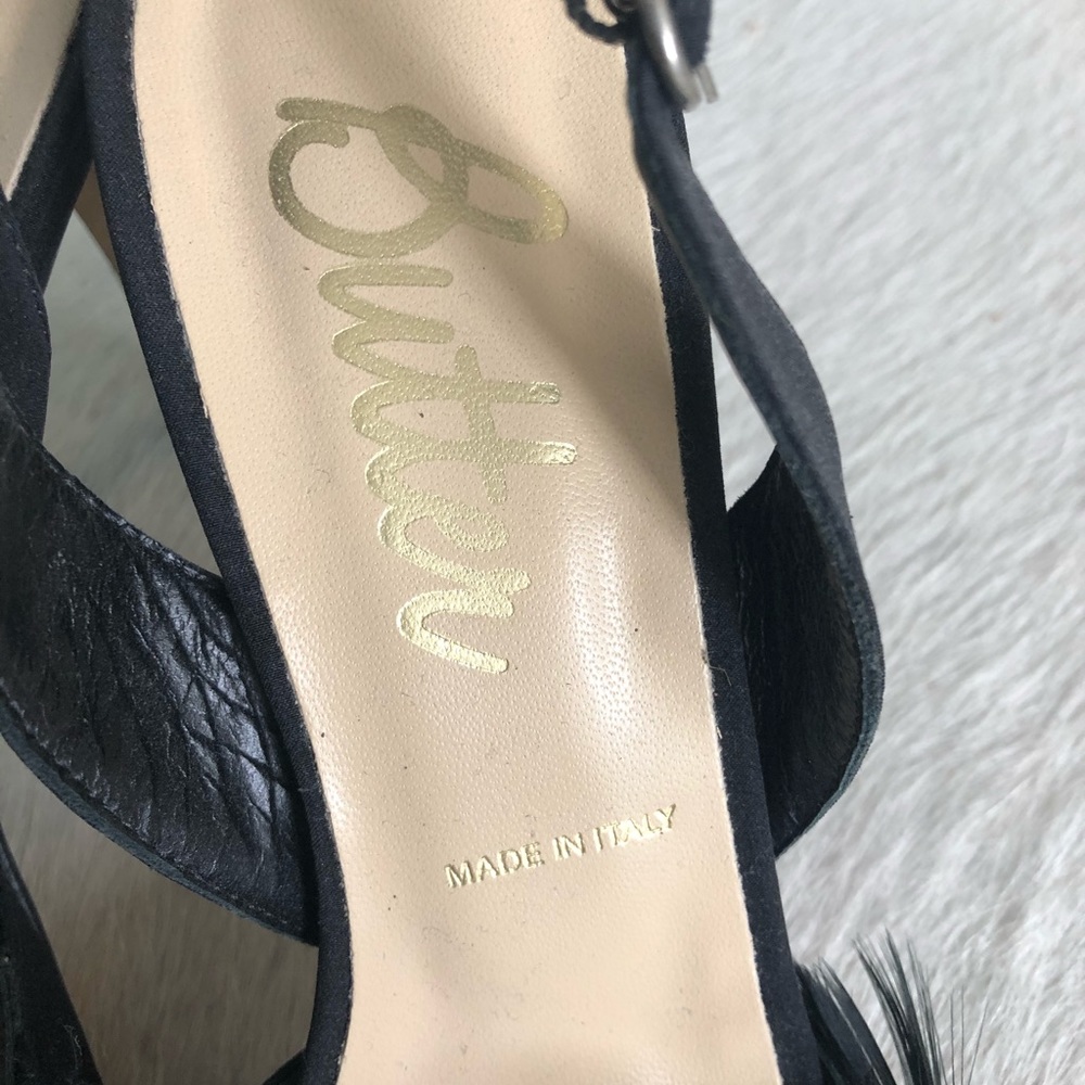 Black Feather High Heel Sandals by Butter NWT - Picture 8 of 11